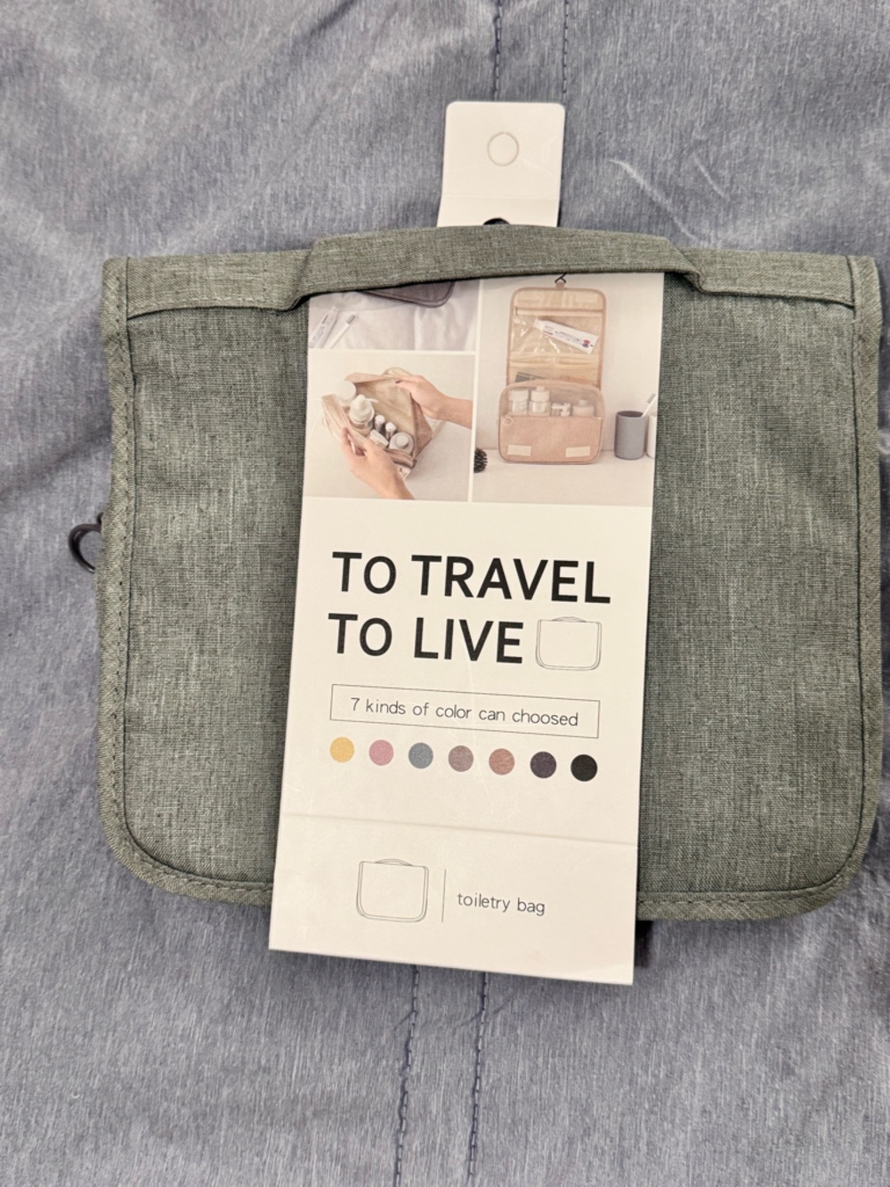3/$6 🔥 Compact Grey Toiletry Bag